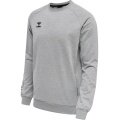 hummel Pullover hmlMOVE Grid Cotton Sweatshirt (Baumwolle) grau Herren