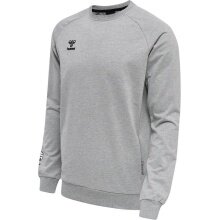 hummel Pullover hmlMOVE Grid Cotton Sweatshirt (Baumwolle) grau Herren