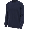 hummel Freizeit-Pullover hmlRED Classic Sweatshirt (Sweatstoff, Rippbündchen) marineblau Herren