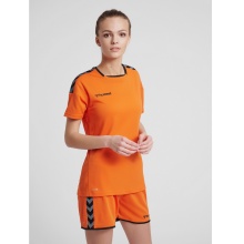 hummel Sport-Shirt hmlAUTHENTIC Poly Jersey (leichter Jerseystoff) Kurzarm orange Damen