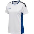 hummel Sport-Shirt hmlAUTHENTIC Poly Jersey (leichter Jerseystoff) Kurzarm weiss/blau Damen