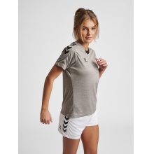 hummel Sport-Shirt hmlCORE XK Poly Jersey (robuster Doppelstrick) Kurzarm grau Damen