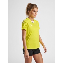 hummel Sport-Shirt hmlCORE XK Poly Jersey (robuster Doppelstrick) Kurzarm gelb Damen