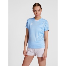 hummel Sport-Shirt hmlCORE XK Poly Jersey (robuster Doppelstrick) Kurzarm hellblau Damen