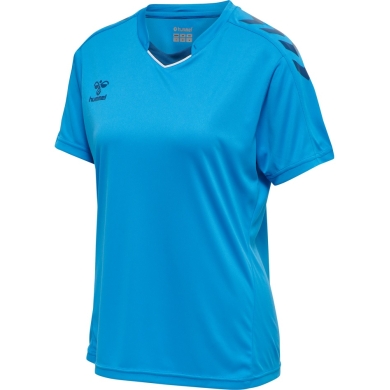 hummel Sport-Shirt hmlCORE XK Poly Jersey (robuster Doppelstrick) Kurzarm blau Damen