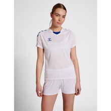 hummel Sport-Shirt hmlCORE XK Poly Jersey (robuster Doppelstrick) Kurzarm weiss/blau Damen