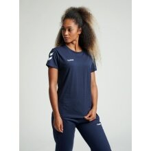 hummel Sport/Freizeit-Shirt hmlGO Cotton (Baumwolle) Kurzarm marineblau Damen