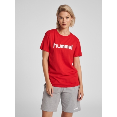 hummel Sport/Freizeit-Shirt hmlGO Cotton Big Logo (Baumwolle) Kurzarm rot Damen