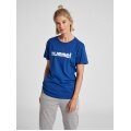 hummel Sport/Freizeit-Shirt hmlGO Cotton Big Logo (Baumwolle) Kurzarm dunkelblau Damen