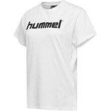 hummel Sport/Freizeit-Shirt hmlGO Cotton Big Logo (Baumwolle) Kurzarm weiss Damen