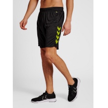 hummel Sporthose hmlCORE XK Poly Shorts (robuster Doppelstrick, ohne Seitentaschen) Kurz schwarz/limegrün Herren