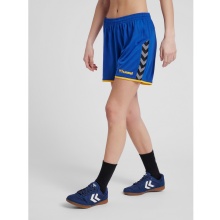 hummel Sporthose hmlAUTHENTIC Poly Shorts (leichter Jerseystoff, ohne Seitentaschen) Kurz blau/gelb Damen