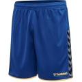 hummel Sporthose hmlAUTHENTIC Poly Shorts (leichter Jerseystoff, ohne Seitentaschen) kurz blau/gelb Herren