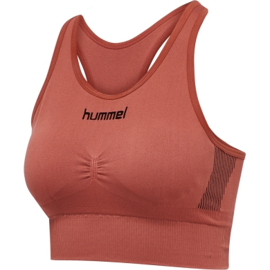 hummel Sport-Bra Seamless Rundhals nahtlos (schnelltrocknend, leicht) braun Damen