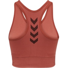 hummel Sport-Bra Seamless Rundhals nahtlos (schnelltrocknend, leicht) braun Damen