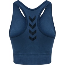 hummel Sport-Bra Seamless Rundhals nahtlos (schnelltrocknend, leicht) denimblau Damen