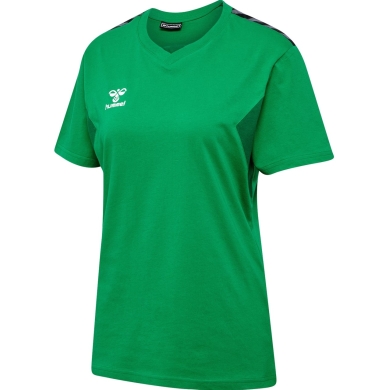 hummel Sport-Shirt hmlAUTHENTIC CO (100% Baumwolle) Kurzarm grün Damen