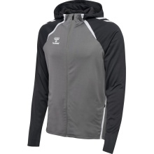 hummel Sport-Trainingsjacke hmlLEAD 2.0 Zip Hoodie (hohe Atmungsaktivität, schnelltrocknend) grau/schwarz Herren