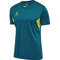 hummel Sport-Tshirt hmlAUTHENTIC Jersey (100% Polyester) Kurzarm coralblau/limegrün Herren