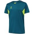 hummel Sport-Tshirt hmlAUTHENTIC Jersey (100% Polyester) Kurzarm coralblau/limegrün Kinder