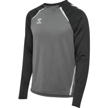 hummel Sport-Langarmshirt hmlLEAD 2.0 Crew Sweat (atmungsaktiv) grau/schwarz Herren