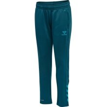 hummel Sporthose hmlCORE XK Poly Pants (Polyester-Sweatstoff, mit Reißverschlusstaschen) Lang coralblau Kinder