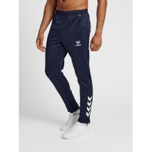 hummel Sporthose hmlCORE XK Poly Pants (Polyester-Sweatstoff, mit Reißverschlusstaschen) Lang marineblau Herren