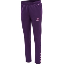 hummel Sporthose hmlCORE XK Poly Pants (Polyester-Sweatstoff, mit Reißverschlusstaschen) lang violett Damen