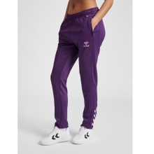 hummel Sporthose hmlCORE XK Poly Pants (Polyester-Sweatstoff, mit Reißverschlusstaschen) lang violett Damen