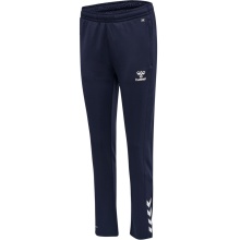 hummel Sporthose hmlCORE XK Poly Pants (Polyester-Sweatstoff, mit Reißverschlusstaschen) lang marineblau Damen