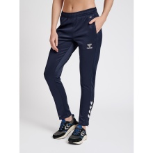 hummel Sporthose hmlCORE XK Poly Pants (Polyester-Sweatstoff, mit Reißverschlusstaschen) lang marineblau Damen