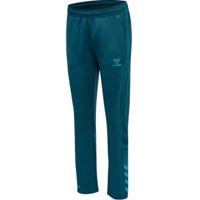 hummel Sporthose hmlCORE XK Poly Pants (Polyester-Sweatstoff, mit Reißverschlusstaschen) lang coralblau Damen