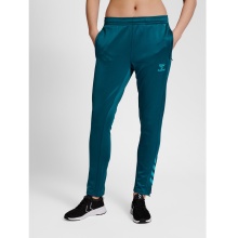 hummel Sporthose hmlCORE XK Poly Pants (Polyester-Sweatstoff, mit Reißverschlusstaschen) lang coralblau Damen