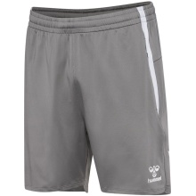 hummel Sporthose hmlLEAD 2.0 Training Shorts (rec. Polyester, mit Reißverschlusstaschen) kurz grau Herren