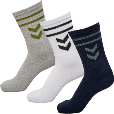 hummel Sportsocken Crew weiss/magnetgrau/marineblau - 3 Paar