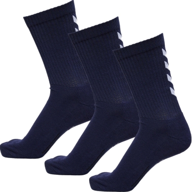 hummel Sportsocken Fundamental Crew marineblau/weiss - 3 Paar