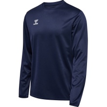 hummel Sport-Langarmshirt hmlESSENTIAL Sweatshirt (Interlock-Stoff) marineblau Herren