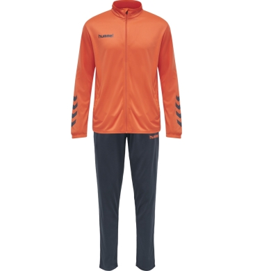 hummel Trainingsanzug hmlPROMO Poly (Jacke und Hose) orange/anthrazitgrau Herren