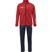 hummel Trainingsanzug hmlPROMO Poly (Jacke und Hose) rot/marineblau Herren