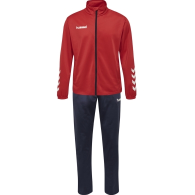 hummel Trainingsanzug hmlPROMO Poly (Jacke und Hose) rot/marineblau Herren