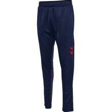 hummel Trainingshose hmlQ4 Poly Pant (Interlock-Stoff) lang marineblau Herren