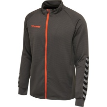 hummel Sport-Trainingsjacke hmlAUTHENTIC Poly Zip (gestrickter Polyester, mit Reißverschlusstaschen) asphaltgrau Herren