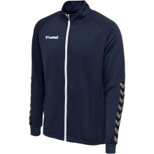 hummel Sport-Trainingsjacke hmlAUTHENTIC Poly Zip (gestrickter Polyester, mit Reißverschlusstaschen) marineblau Herren