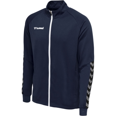 hummel Sport-Trainingsjacke hmlAUTHENTIC Poly Zip (gestrickter Polyester, mit Reißverschlusstaschen) marineblau Herren