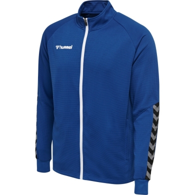 hummel Sport-Trainingsjacke hmlAUTHENTIC Poly Zip (gestrickter Polyester, mit Reißverschlusstaschen) dunkelblau Herren