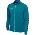 hummel Sport-Trainingsjacke hmlAUTHENTIC Poly Zip (gestrickter Polyester, mit Reißverschlusstaschen) tealblau Herren