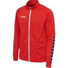 hummel Sport-Trainingsjacke hmlAUTHENTIC Poly Zip (gestrickter Polyester, mit Reißverschlusstaschen) rot Kinder