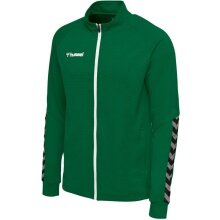 hummel Sport-Trainingsjacke hmlAUTHENTIC Poly Zip (gestrickter Polyester, mit Reißverschlusstaschen) dunkelgrün Kinder