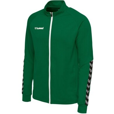 hummel Sport-Trainingsjacke hmlAUTHENTIC Poly Zip (gestrickter Polyester, mit Reißverschlusstaschen) dunkelgrün Kinder