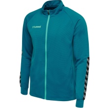 hummel Sport-Trainingsjacke hmlAUTHENTIC Poly Zip (gestrickter Polyester, mit Reißverschlusstaschen) tealblau Kinder